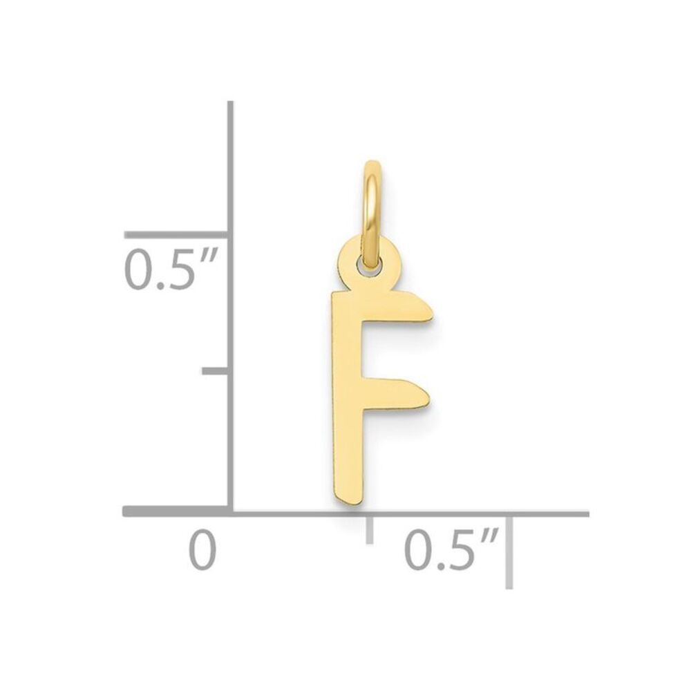 10k Yellow Gold Small Slanted Block Initial F Cha… - image 3